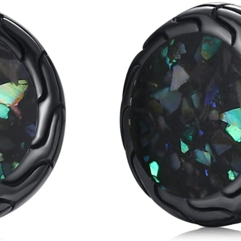 Sterling Silver Abalone Shell Stud Earrings Hypoallergenic Gift for Women
